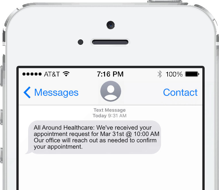 Appointment Request Confirmation SMS